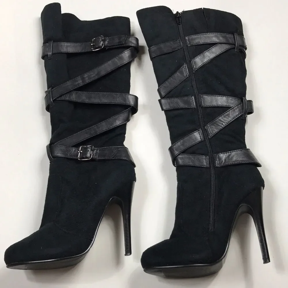 Boots De Blossom collection Black Women Shoes Size 5.5